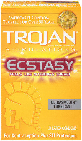 Trojan Ultra Ribbed Ecstasy Ultrasmooth - 10 Pack