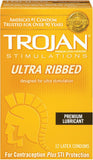 Trojan Ultra Ribbed Lubricated Condoms - 12 Pack TJ94750