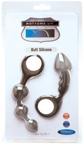 Bottoms Up Butt Silicone Anal Toy Set - Smoke