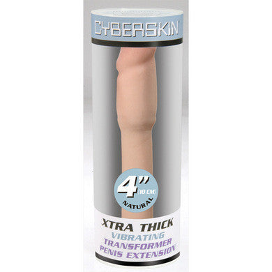 Cyberskin 4-inch Thick Vibrating Transformer Penis Extension - Natural