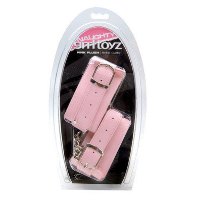 Grrl Toyz Pink Plush Ankle Cuffs With Chain