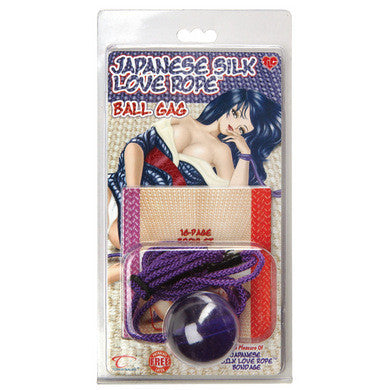 Japanese Silk Love Rope Ball Gag - Purple