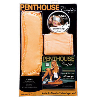 Penthouse Couples Satin And Scented Bondage Kit - Peach