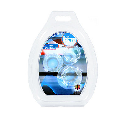 Performance Penis Rings Set Of 3 - Clear