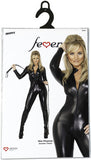 Fever Miss Whiplash Zip Up  Catsuit  - Black - Small