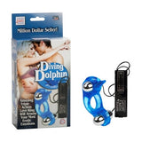 Diving Dolphin Love Ring - Blue