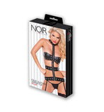 Noir Faux Leather Zipper Top -  Black - One Size