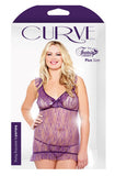 Ruffled Babydoll Set - Purple - 3X/4X