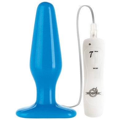 Glo Butt Plug Thick Vibrating  - Blue