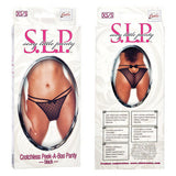 Sexy Little Panty Collection Crotchless Peek-A-Boo Panty - Extra Small/Small - Black