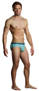 Heather Stripe Bikini - Mint  and Grey - Medium