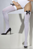 Thigh High Stockings with  Black Bow - White  Fv-29334
