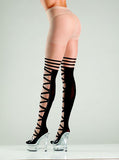 Mock Knee High Tights - Nude/Black - One Size