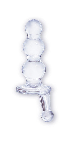 Buttmans Viewable Glass Butt Plug - Spheres - Clear