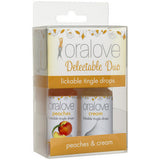 Oralove Delectable Duo  Lickable Tingle Drops -  Peaches and Cream - 2 Pack