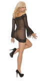 Off The Shoulder Mesh - Mini Dress - Black - One