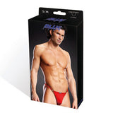 Performance Microfiber V-String With Metal Rings - Red - Small/Medium