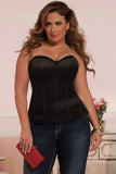 Satin Corset - Black - 3x-4x