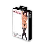 Kitten Wet Look and Faux  Leather Tights - Black - One  Size