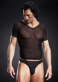 Pro-Mesh V-Neck Tee - Black - Small/Medium