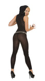 Hooded Bodystocking - Black - One Size