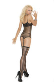 Fishnet Cami Set - Black - One Size