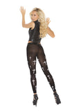 Leggings With Crosses - Black - One Size