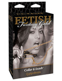 Fetish Fantasy Gold Collar  and Leash - Black