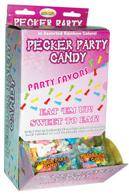 Pecker Party Candy Assorted Flavors - 100 Bags Display