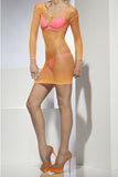 Lattice Net Dress - Neon Orange