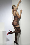 Sheer Dress With Stockings - Black