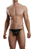 Wet Look Chainlink Thong -  Black - One Size