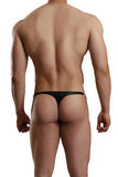 Wet Look Chainlink Thong -  Black - One Size