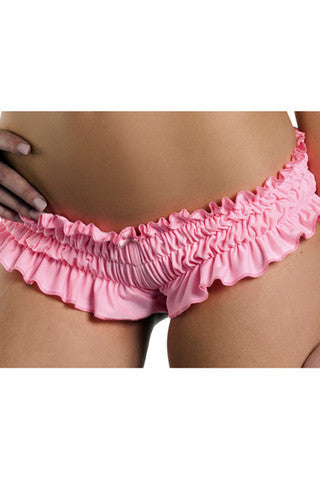 Ruffled Booty Shorts - Light  Pink - Medium