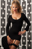Seamless Skull Long Sleeve  Dress - Black - One Size