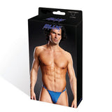 Performance Microfiber V-String With Metal Rings - Blue - Large/Extra Large